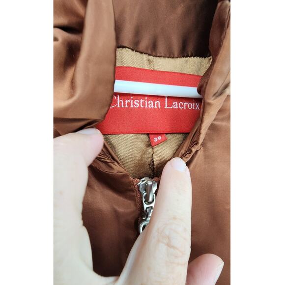 Christian Lacroix Gold Bronze Long Coat Size 38 US Size 6 - Picture 10 of 13